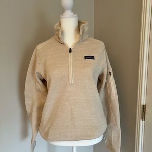 Patagonia better sweater. fleece. Half zip. Cream. Size M